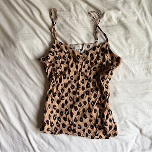 a new day Beige and Black Leopard Print Cami